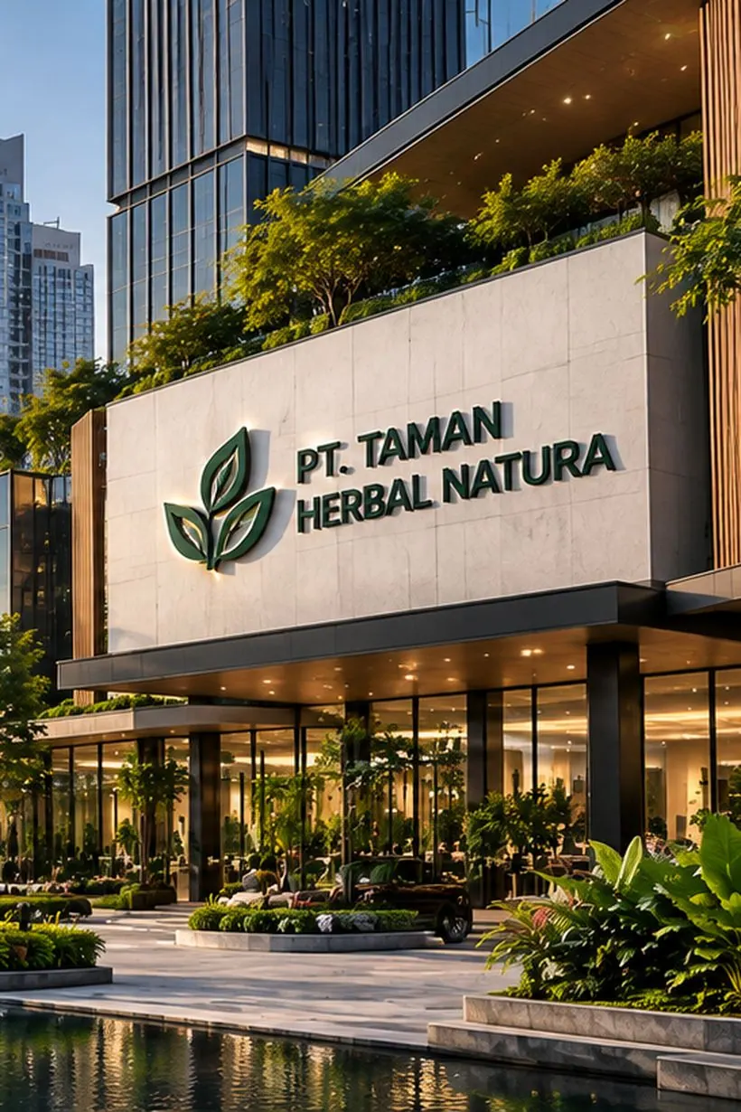 Gedung PT. Taman Herbal Natura di tengah kota yang hijau